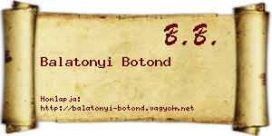 Balatonyi Botond névjegykártya